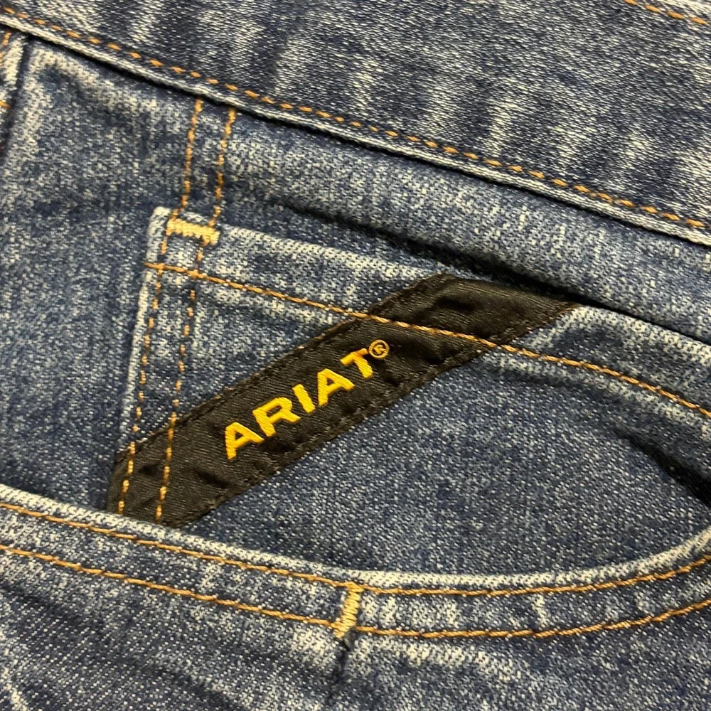 Ariat Rebar M4 Relaxed Boot Cut Jeans Mens 36x30 Carbine Blue Denim Western
